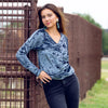 V-Neck Velvet Long Sleeve Top