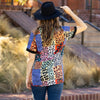 V-Neck Multi Leopard Print Top