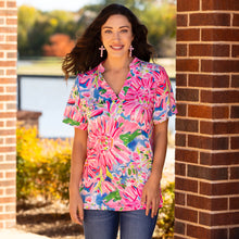  Floral Print V- Neck Top