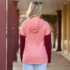 Color Block Hoodie with Leopard Accents and Pockets