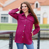 Houndstooth Pattern Shacket with Pockets