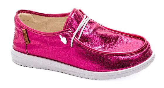 Corkys Kayak Fuchsia Crinkle Metallic Slip-On Shoes