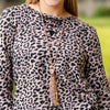 Leopard Long Sleeve Top with Criss Cross Lace