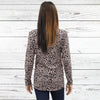 Leopard Long Sleeve Top with Criss Cross Lace