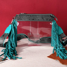  turquoise Western Fringe Stadium Clear Collection Crossbody Bag