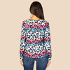 Multicolor Leopard Long Sleeve Top with Pocket