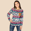 Multicolor Leopard Long Sleeve Top with Pocket