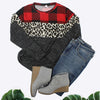 Buffalo Plaid & Leopard Color Block Top