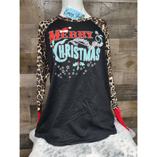  Merry Christmas Long Sleeve Cheetah Top