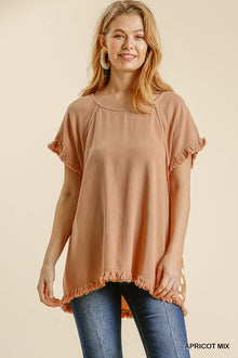  Apricot Mix - Print Round Neck Top