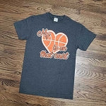  My Heart is on the Court - Basketball Graphic Tee