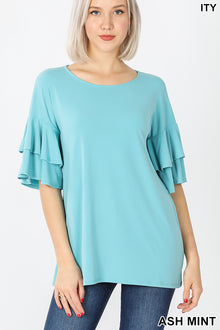  ITY DOUBLE RUFFLE SLEEVE TOP