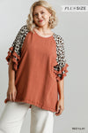 Animal Print Layered Bell Sleeve