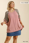 Animal Print Layered Bell Sleeve