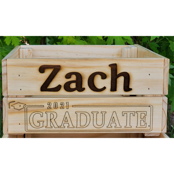 Personalized Pine Crates - Graduation