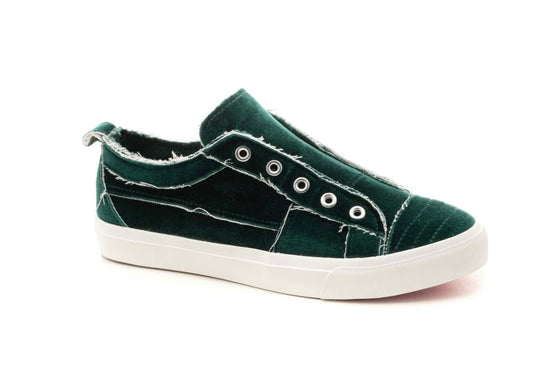 Corkys Babalu Sneaker in Green Velvet