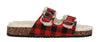 Laid Back Shearling Plaid Slide Sandals