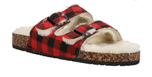  Laid Back Shearling Plaid Slide Sandals