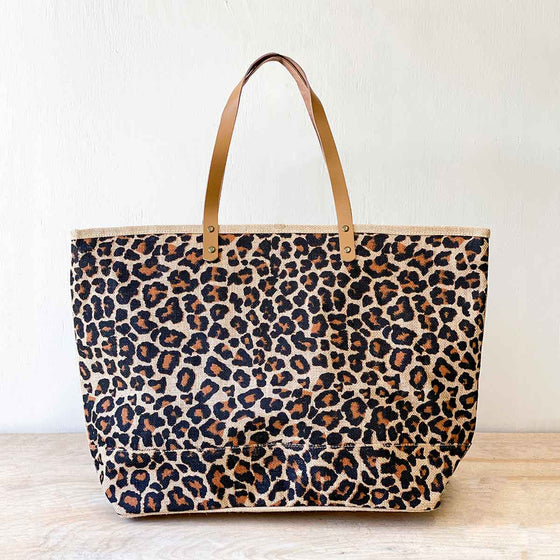 Leopard Classic Jute Bag