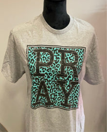  Pray Turquoise Leopard - Graphic Tee