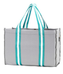  Teal Stripe Neoprene Tote