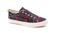  Corky's Babalu Navy Tartan Slip on Sneakers