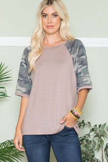  Short Sleeve with Camo Print Sleeves