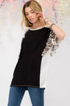 Black/Leopard Double Layered Top