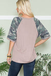 Short Sleeve with Camo Print Sleeves